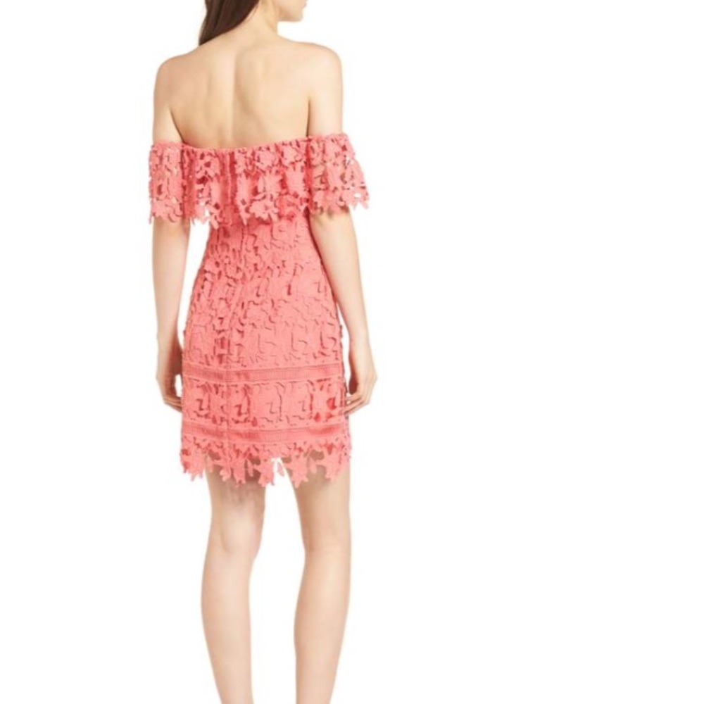 SOLD - ASTR the label coral off the shoulder dress - Picture 3 of 7